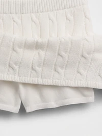 100% Cotton Cable-Knit Mini Skort