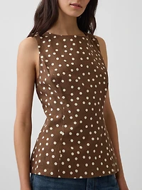 Linen-Blend Boatneck Top