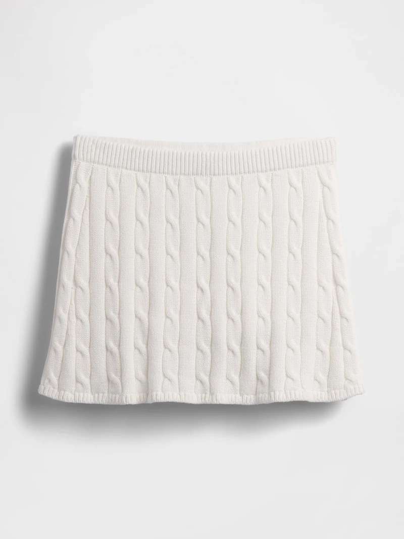 100% Cotton Cable-Knit Mini Skort