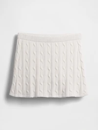 100% Cotton Cable-Knit Mini Skort