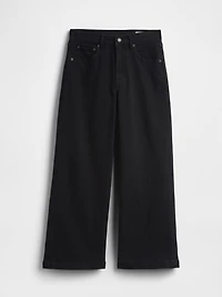 High Rise Stride Wide-Leg Ankle Jeans