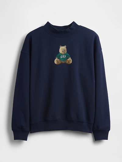 VintageSoft Terry Oversized Mockneck Logo Sweatshirt