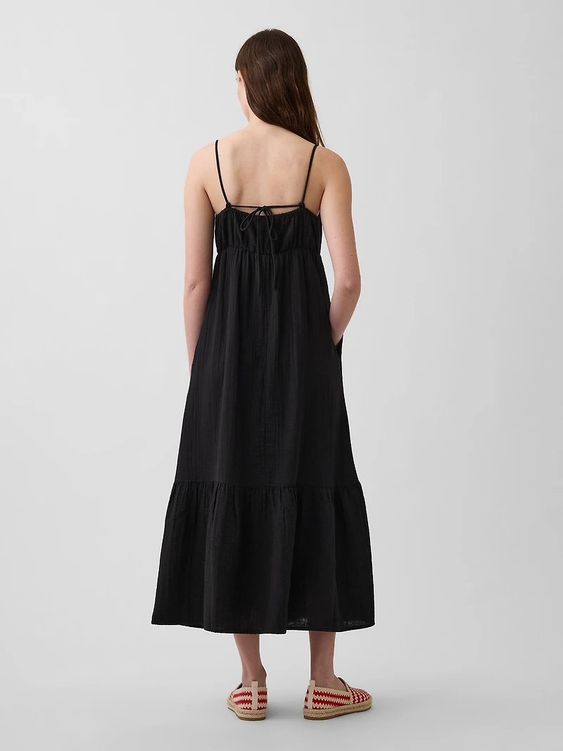 Cotton Gauze Tiered Empire Waist Dress