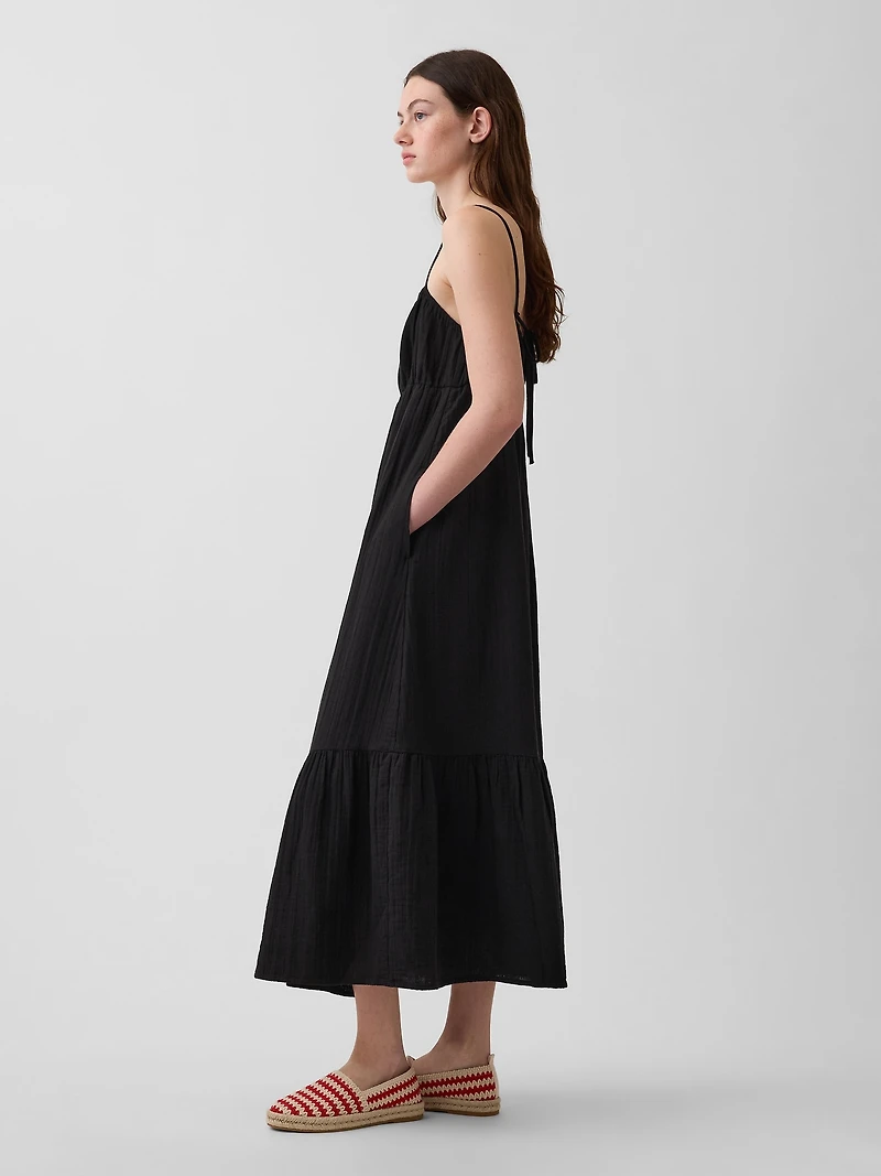 Cotton Gauze Tiered Empire Waist Dress