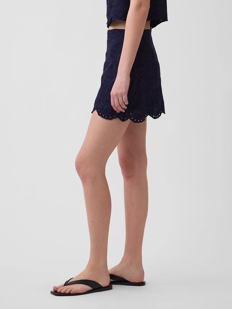 Eyelet Mini Skort