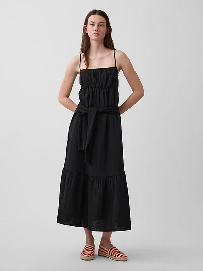 Cotton Gauze Tiered Empire Waist Dress