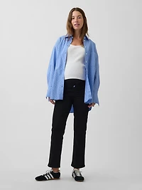 Maternity Full-Panel '90s Slim Straight Crop Jeans