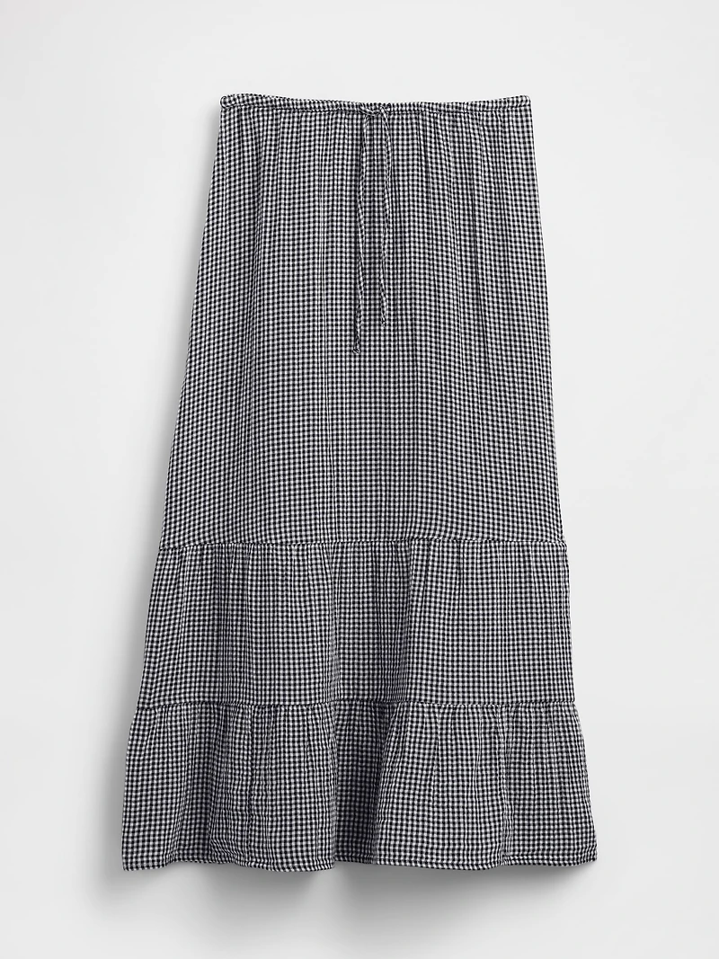 Cotton Gauze Tiered Easy Maxi Skirt