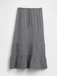 Cotton Gauze Tiered Easy Maxi Skirt