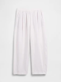 Linen-Blend Easy Barrel Pants