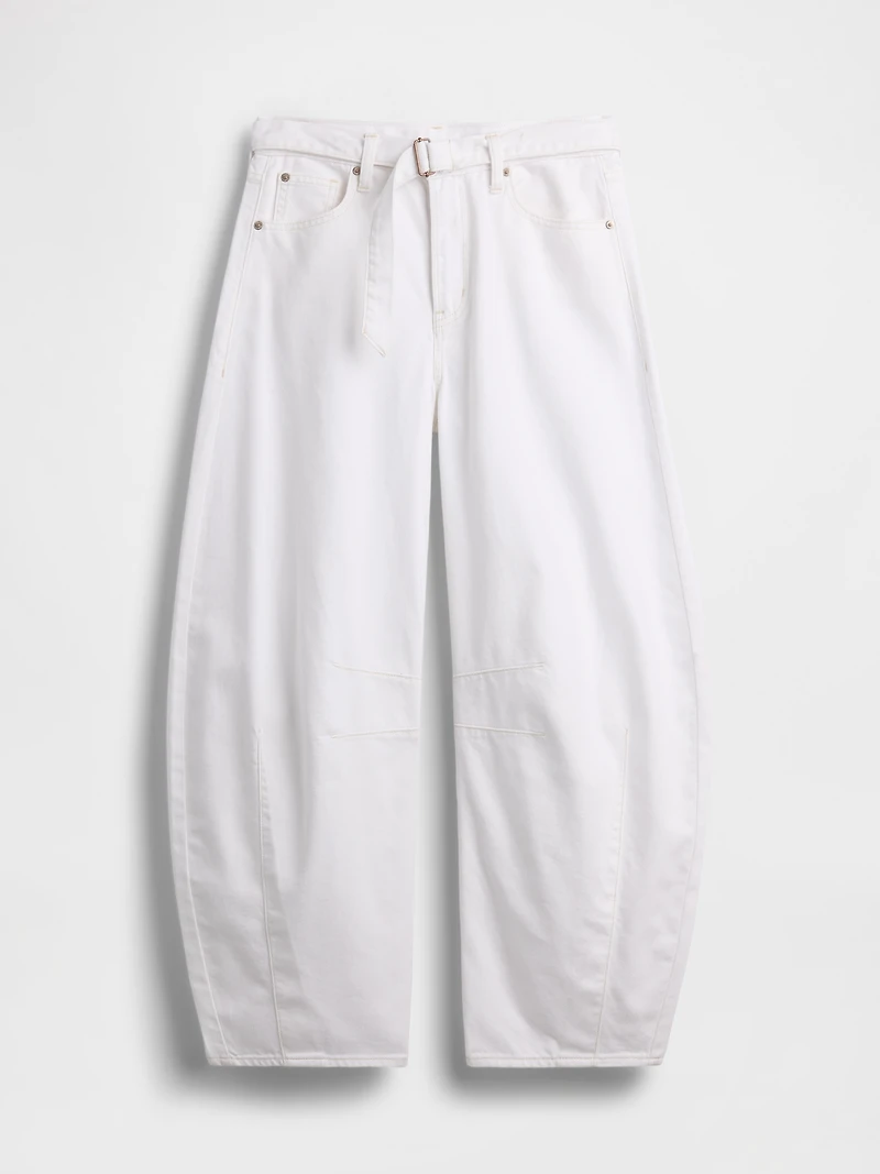 High Rise UltraSoft Belted Horseshoe Jeans