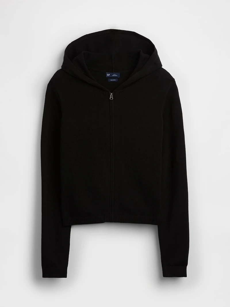 100% Cotton Relaxed Zip Sweater Hoodie