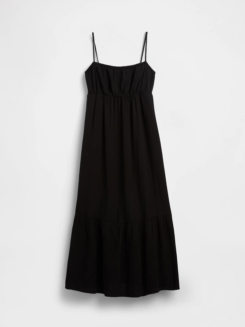 Cotton Gauze Tiered Empire Waist Dress