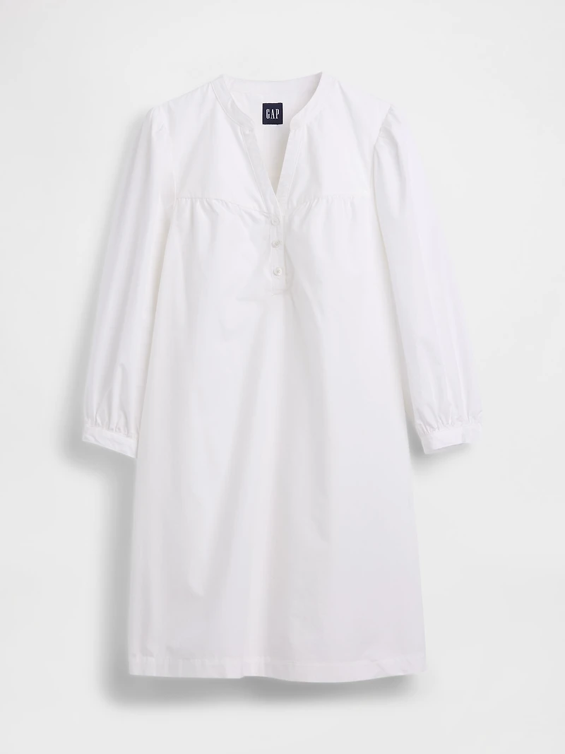 Poplin Henley Mini Dress