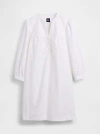 Poplin Henley Mini Dress