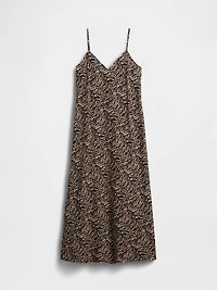 Zebra Print Midi Slip Dress