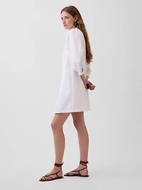 Poplin Henley Mini Dress
