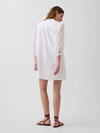 Poplin Henley Mini Dress