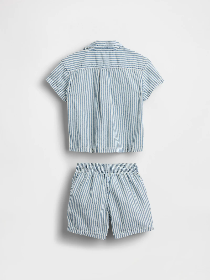 Ensemble en denim à rayures pour Bébé