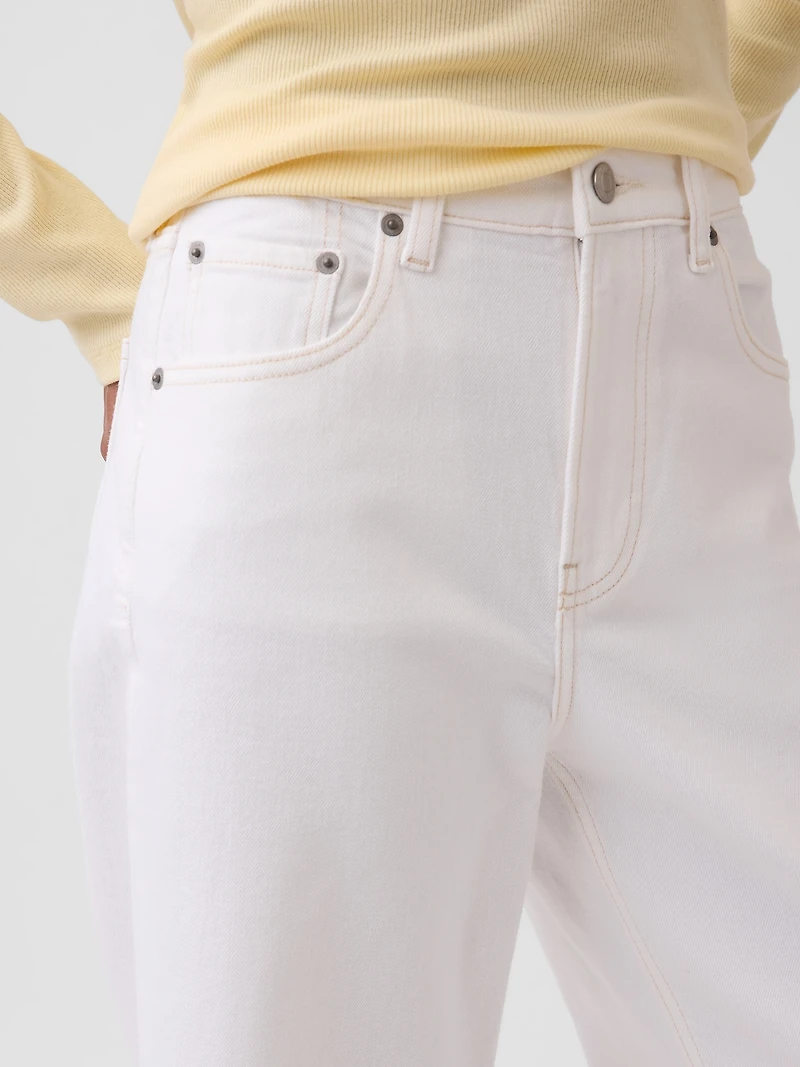 High Rise Stride Wide-Leg Ankle Jeans