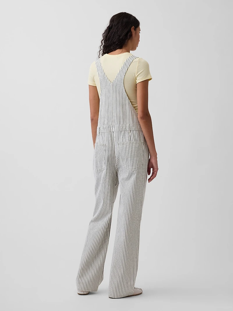 Relaxed Denim Stripe Overalls