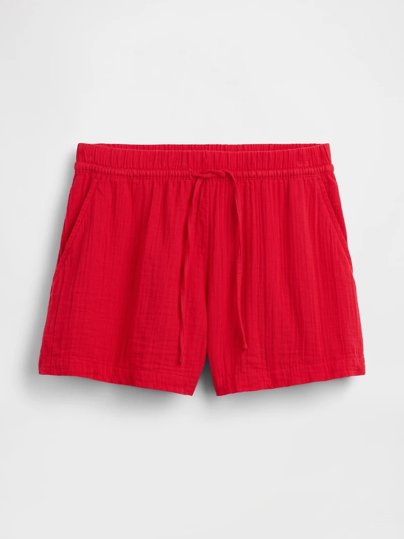 4" Mid Rise Cotton Gauze Easy Shorts