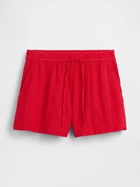 4" Mid Rise Cotton Gauze Easy Shorts