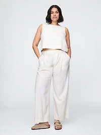 365 Low Rise Linen-Blend Trousers