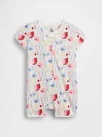 Une-pièce short court en coton biologique Premiers essentiels pour Béb