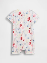 Une-pièce short court en coton biologique Premiers essentiels pour Béb
