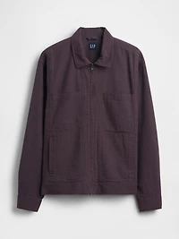 Seersucker Zip Shirt Jacket