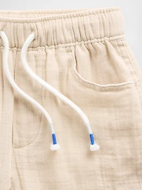 Pantalon coupe baril à taille extensible en gaze de coton pour Bébé et Tout-petit