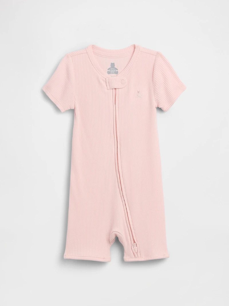 Une-pièce short court finement côtelé Premiers essentiels pour Bébé
