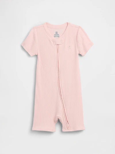 Une-pièce short court finement côtelé Premiers essentiels pour Bébé