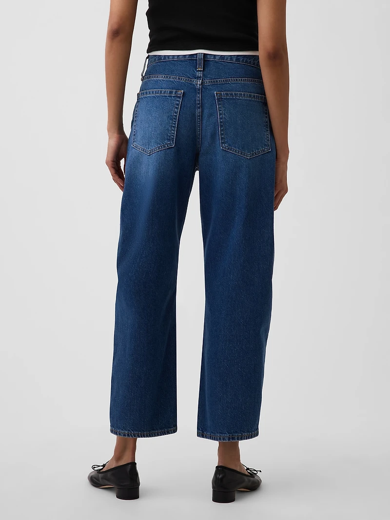 High Rise Barrel Crop Jeans