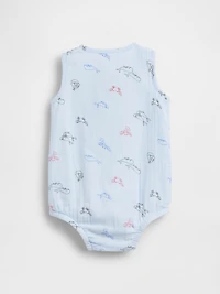Cache-couche henley sans manches en gaze de coton avec poche pour bébé