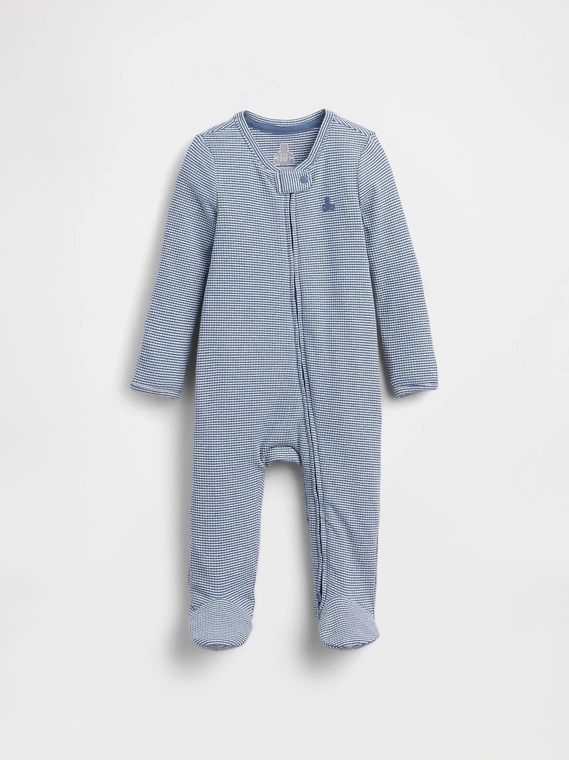 Une-pièce à pieds rayé et finement côtelé Premiers essentiels pour Bébé