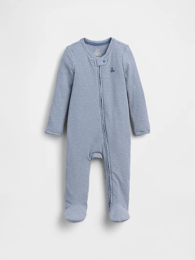 Une-pièce à pieds rayé et finement côtelé Premiers essentiels pour Bébé