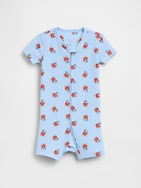 Une-pièce court en coton biologique pour Béb