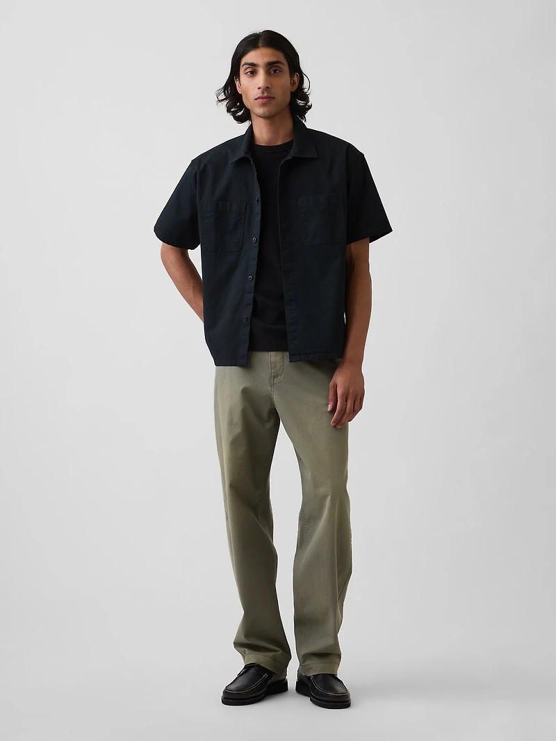 Relaxed Straight-Hem Utility Shirt