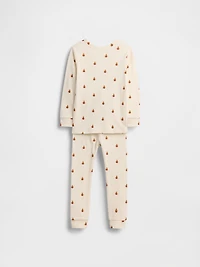 Pyjama en coton biologique brossé à motif d’ourson et de citrouilles pour Enfant et Bébé