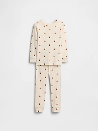 Pyjama en coton biologique brossé à motif d’ourson et de citrouilles pour Enfant et Bébé