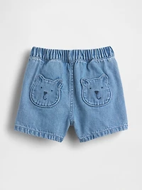 Short en denim à taille extensible poches de l’ourson Brannan pour Bébé