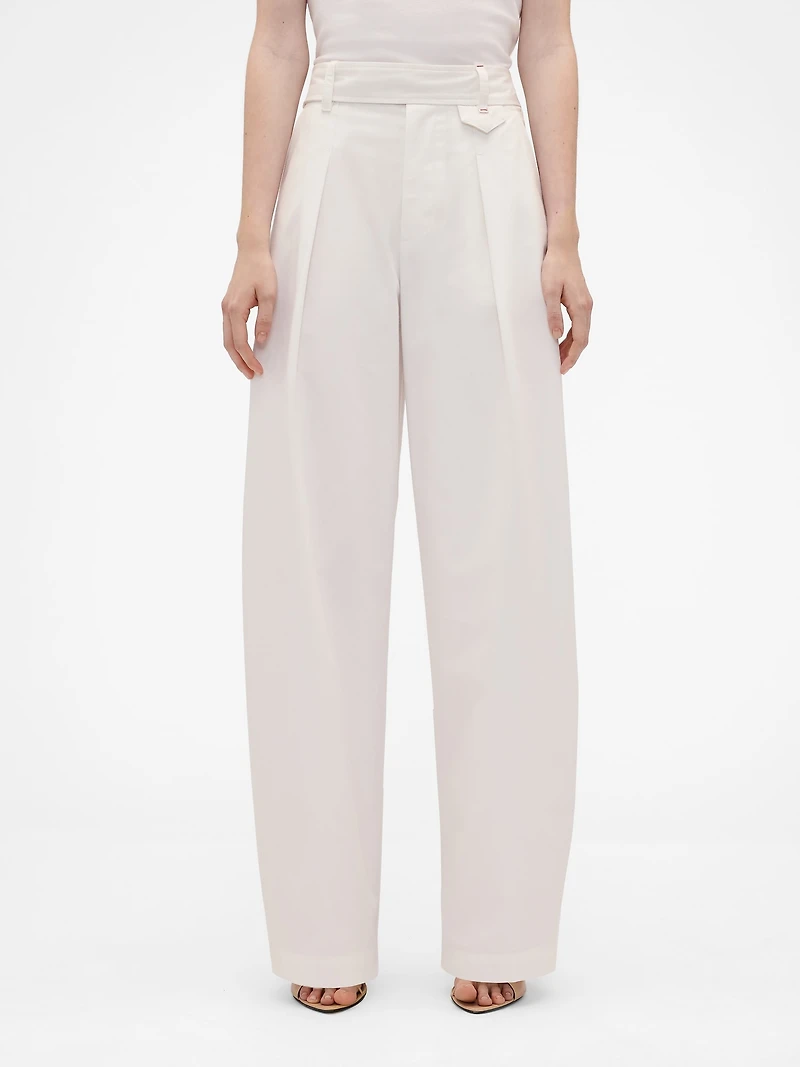 × Victoria Beckham High Rise Pleated Arc Trouser