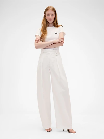 × Victoria Beckham High Rise Pleated Arc Trouser