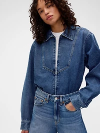 Victoria Beckham Denim Zip Shirt
