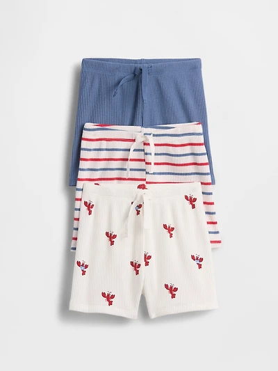 Short finement côtelé à taille élastique rayures Premiers essentiels pour Bébé