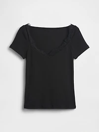 Modern Lace-Trim Crop Top