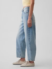High Rise Crop Barrel Jeans