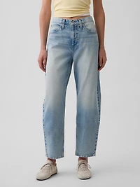 High Rise Crop Barrel Jeans